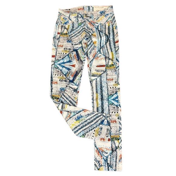 Rag & Bone White Multi Print Cropped Legging Jean Size 25 - Picture 1 of 7